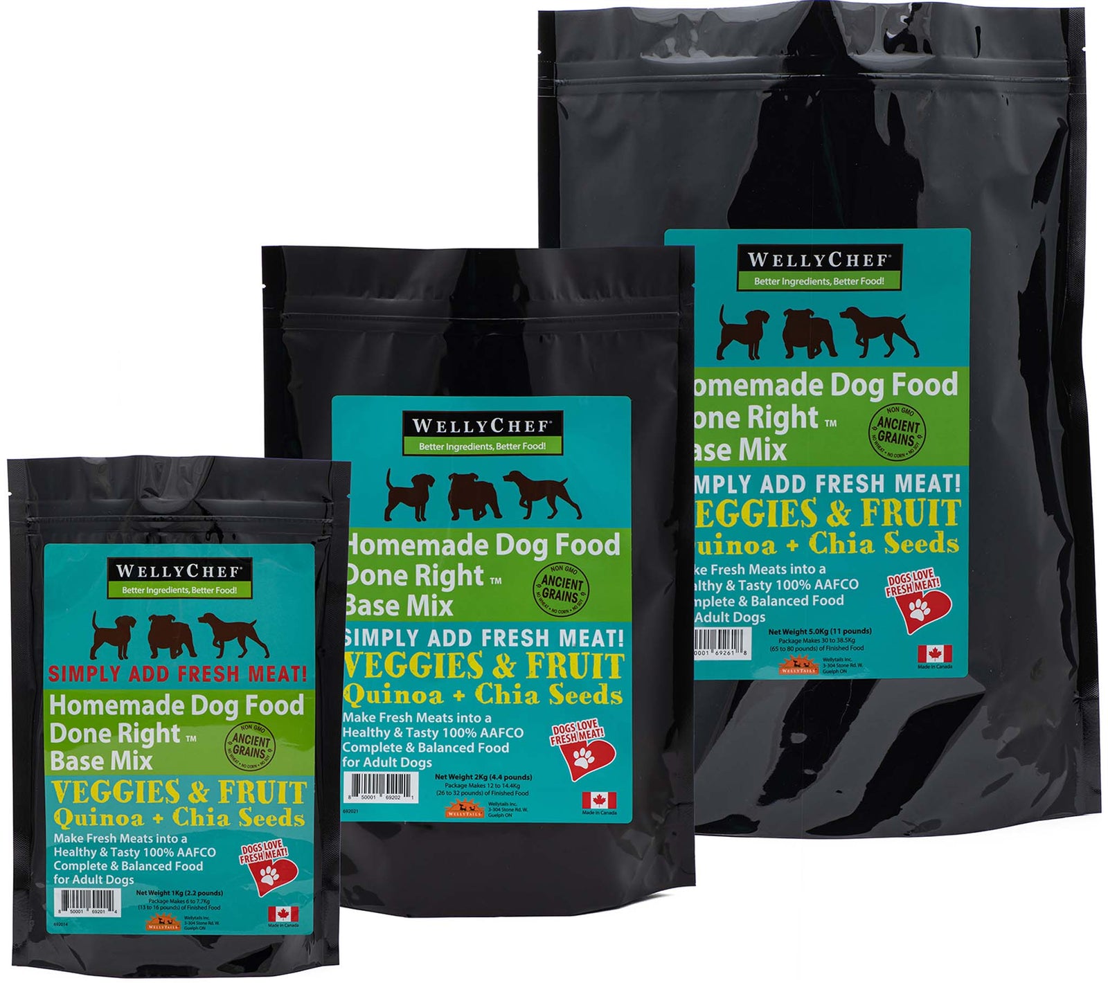 WellyChef Homemade ADULT DOG FOOD Done Right BASE MIX  - Just Add Your Fresh Meat