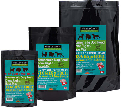 WellyChef Homemade Adult Dog Food Done Right BASE MIX  - Just Add Your Fresh Meat