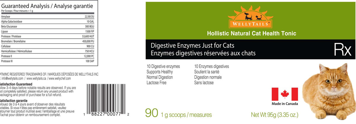 WellyTails Digestive Enzymes Just for Cats 90g