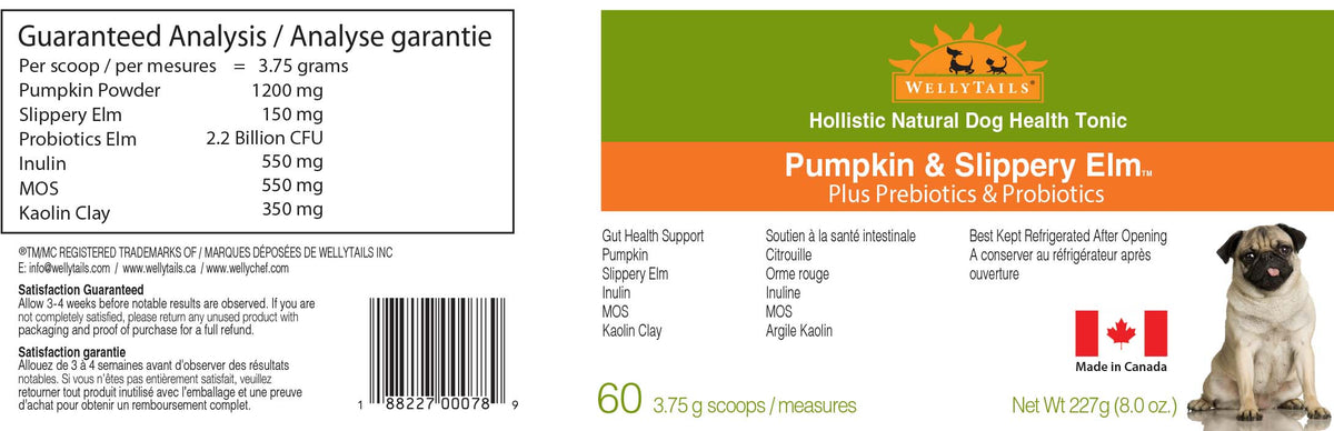 WellyTails Pumpkin & Slippery Elm with Probiotics & Prebiotics