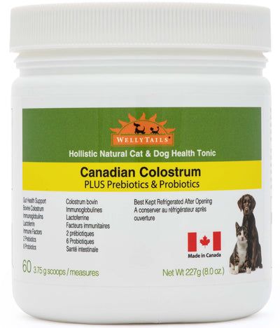 WellyTails Colostrum canadien + probiotiques et prébiotiques
