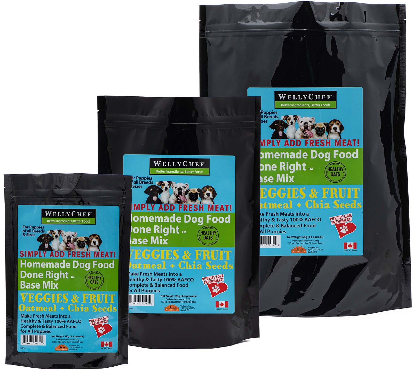 WellyChef  Homemade PUPPY FOOD Done Right Base Mix - Just Add Fresh Meat