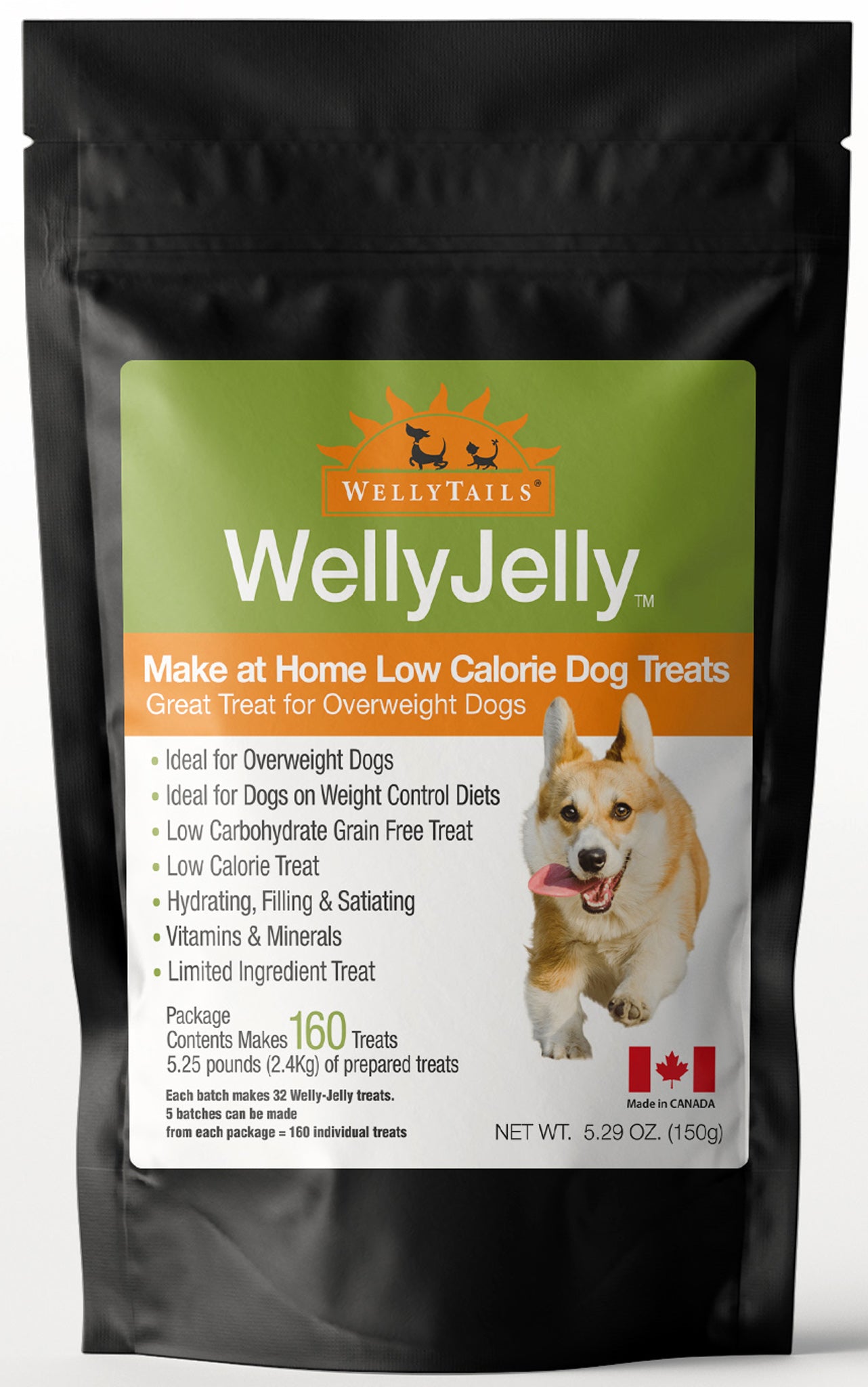 WellyJelly Low Calorie Home Made Dog Treats - Makes 160 Treats (5.25 pounds)