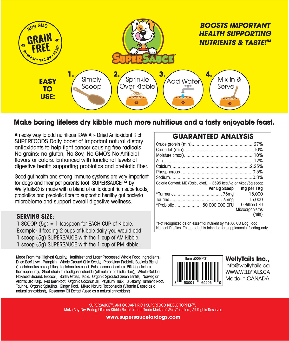 Beef Liver + PROBIOTICS Digestive Health MADE IN CANADA  (ingredients + nutrition Guide)